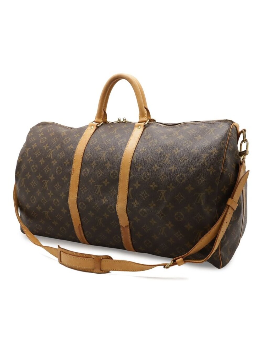 Louis Vuitton Monogram Keepall Bandouliere 55 Boston Bag Travel Purse 2-Way - Picture 2 of 9